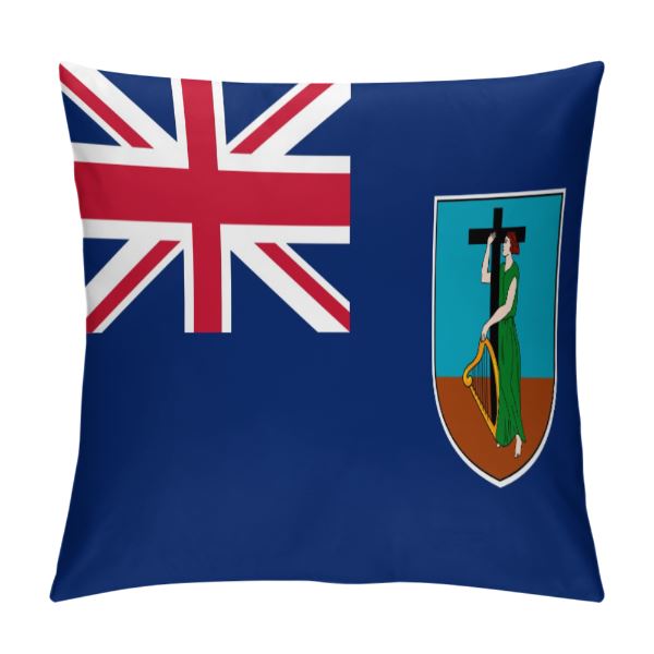 Montserrat Flag Throw Pillow - CaribeHeart Montserrat